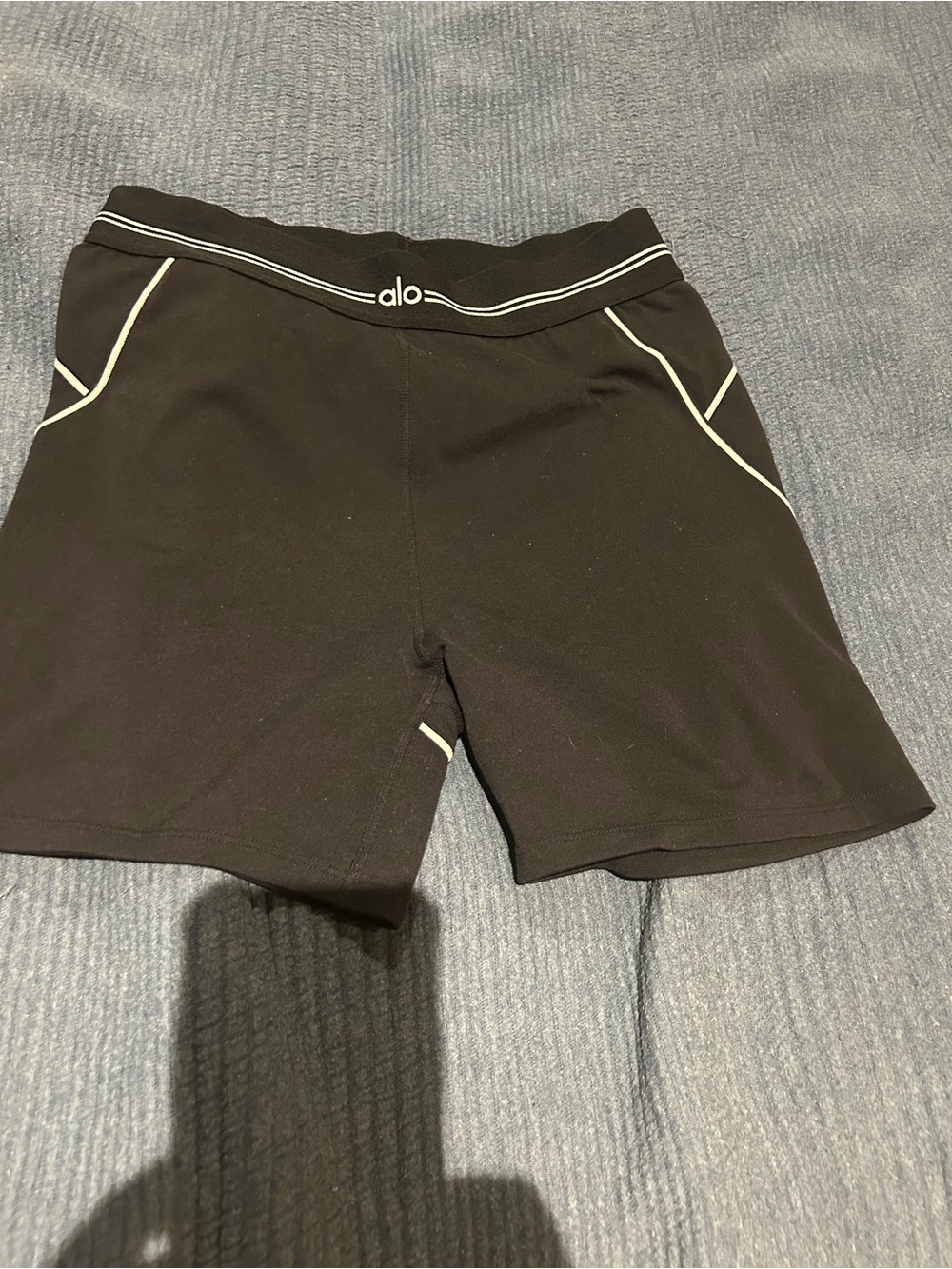 Alo Yoga Black Performance Shorts with Contrast Piping